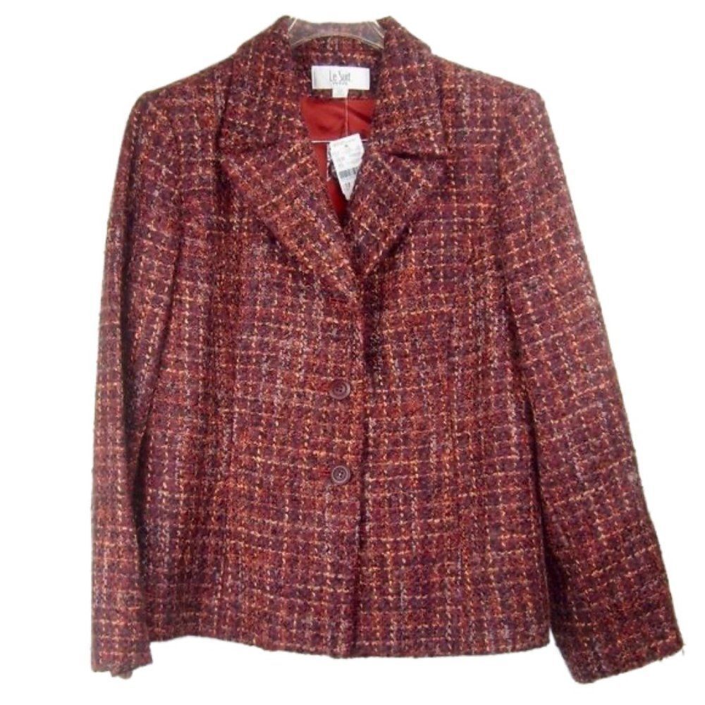 Le Suit Petite 2 piece Tweed Suit